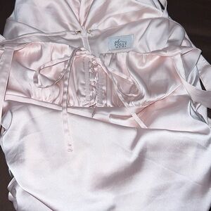 Satin pink mini dress 👗